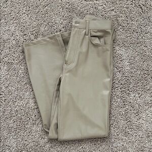 Abercrombie & Fitch Beige Faux Leather Pants, 25